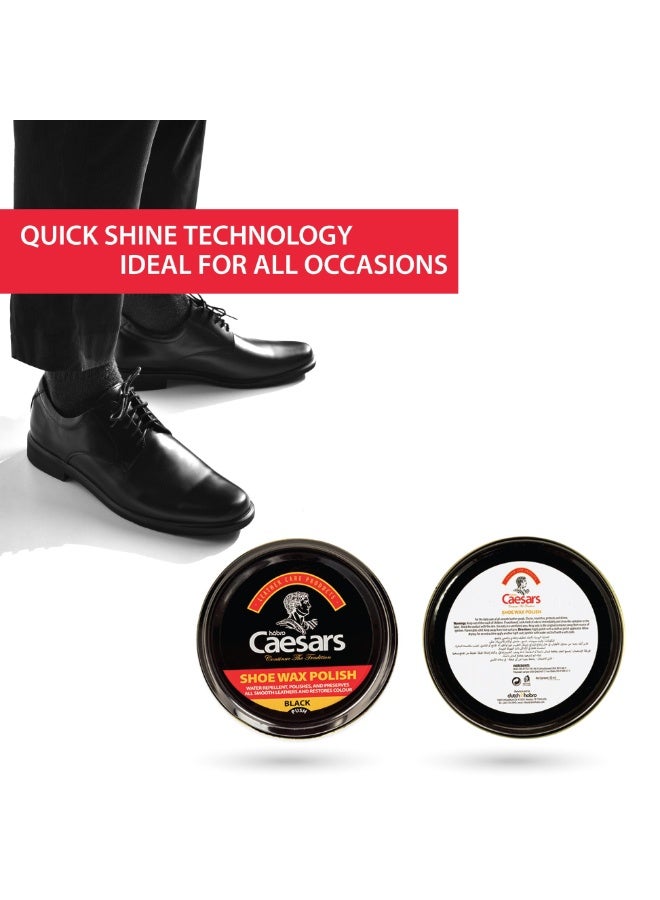 Habro Caesar Shoe Wax Polish Black Water Repellent Restores Color 50 ML - Image 2